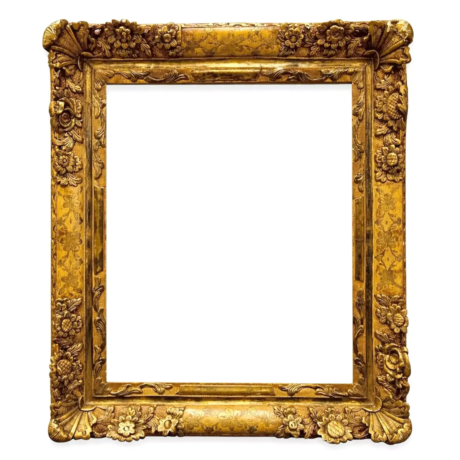 Frame With Wooden Ears And Fine 19th Century Gold Stud 47.5x37 Cm. photo furniture