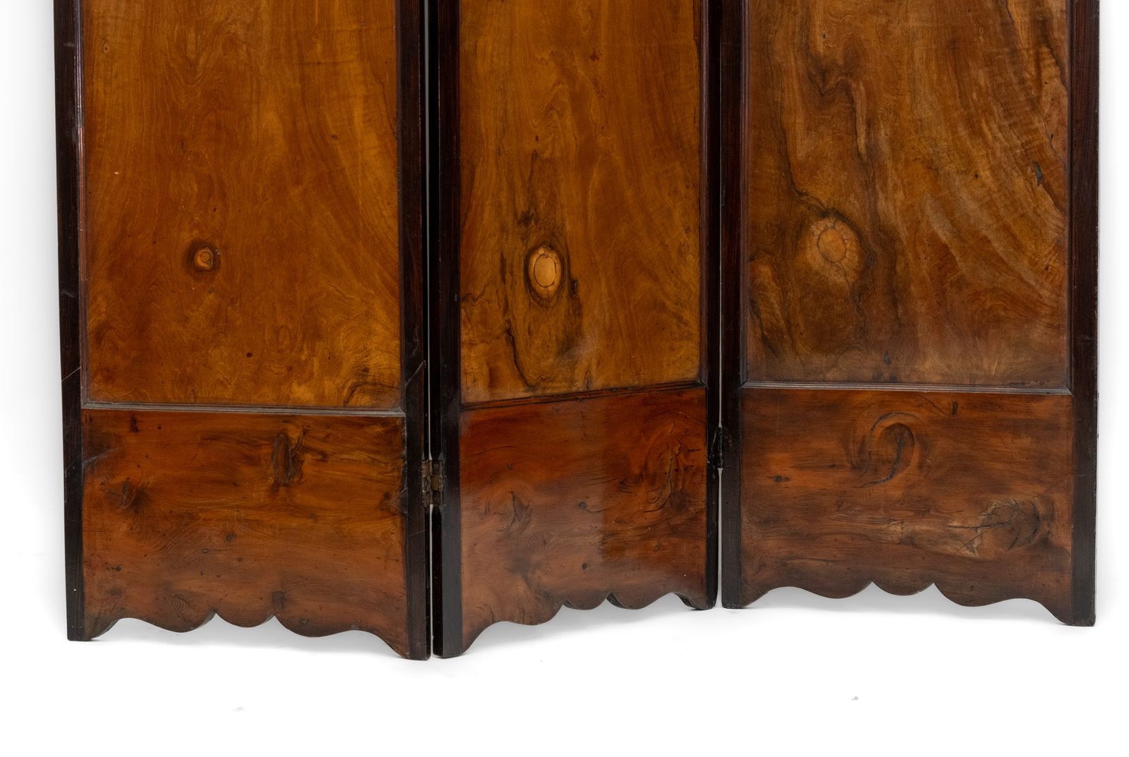 photo for sale Art Nouveau Fruitwood Inlaid Botanical Panel Folding Screen Room Divider French Circa 1900