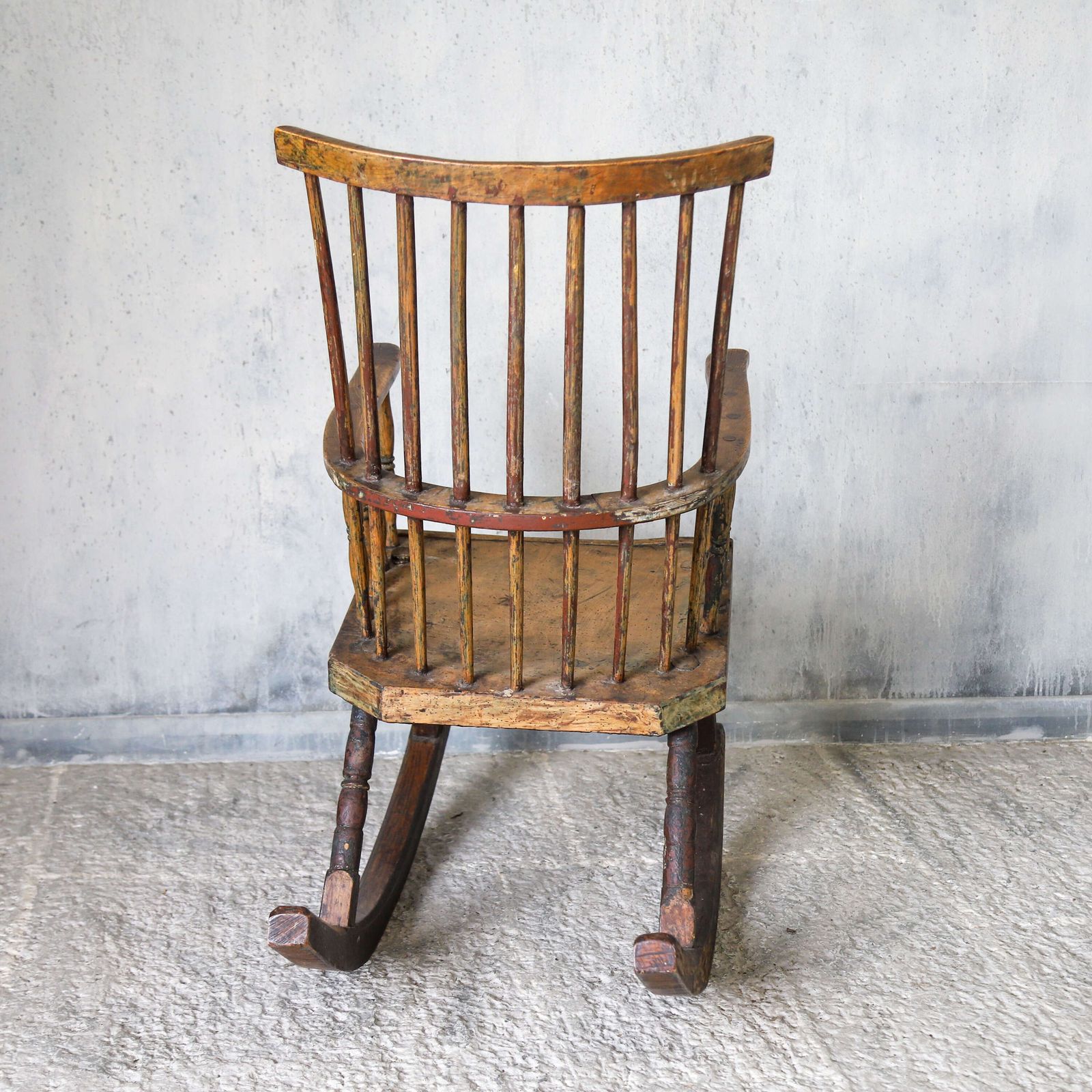 photo for sale 19th Century Primitive Vernacular English Comb Back Rocking Chair   Ash & Sycamore, C.1840