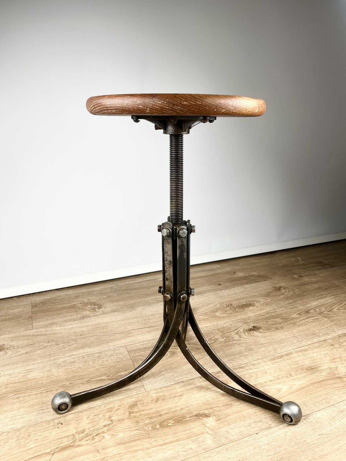 Rubery Owen Adjustable ‘Blade’ Stool, British 1940s photo furniture