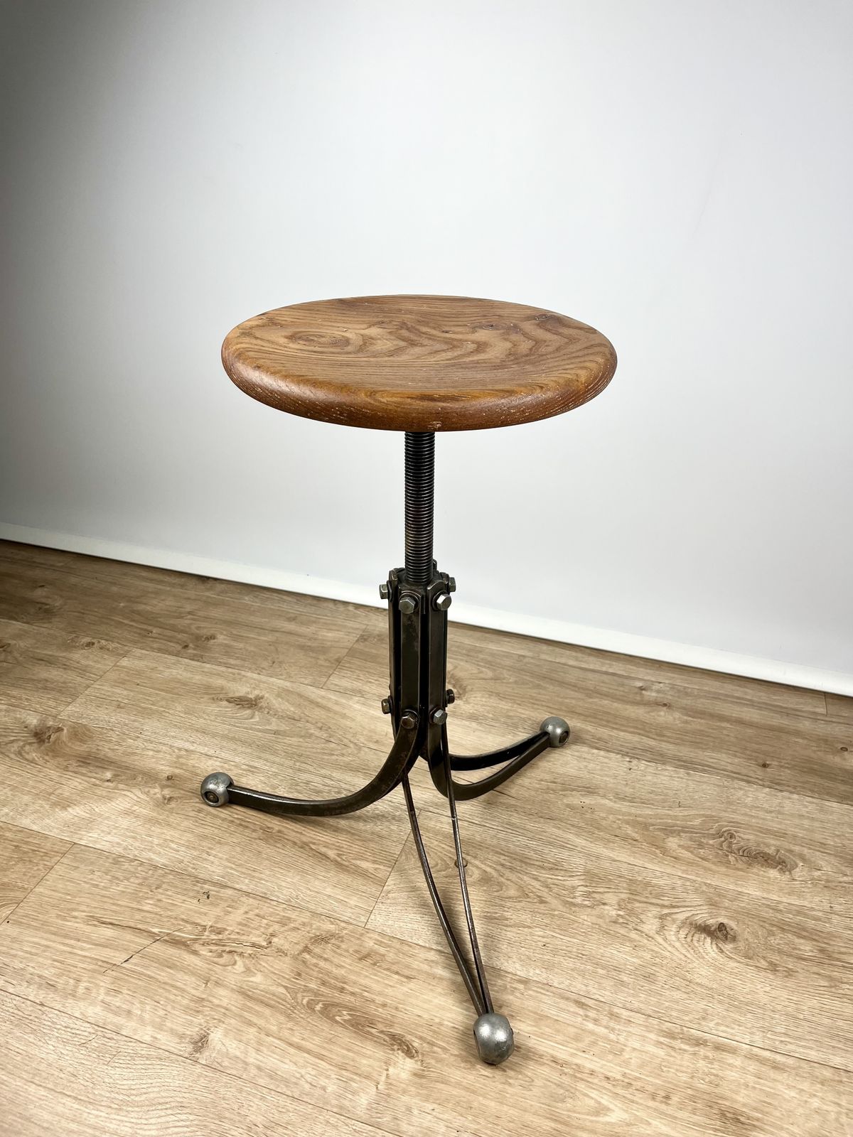 Rubery Owen Adjustable ‘Blade’ Stool, British 1940s photo vintage