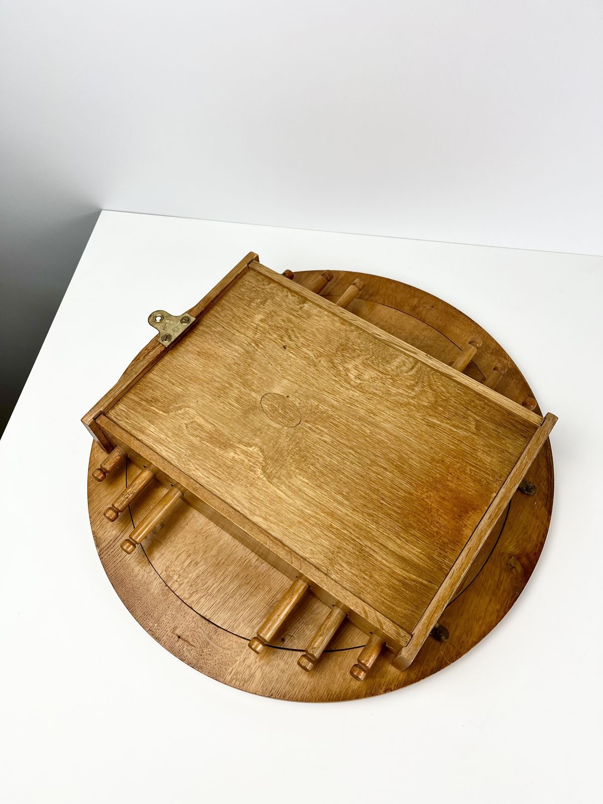 photo for sale Oversized Perpetual Wall Calendar In Oak, British First Half 20th Century