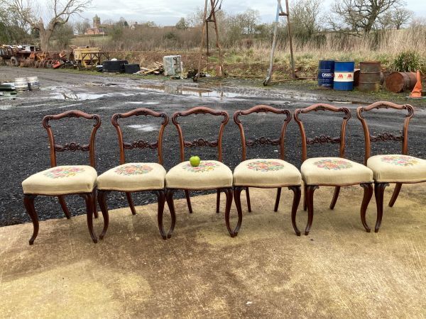 A Fine Set Of 6 Victorian Rosewood Dining Chairs photo for sale