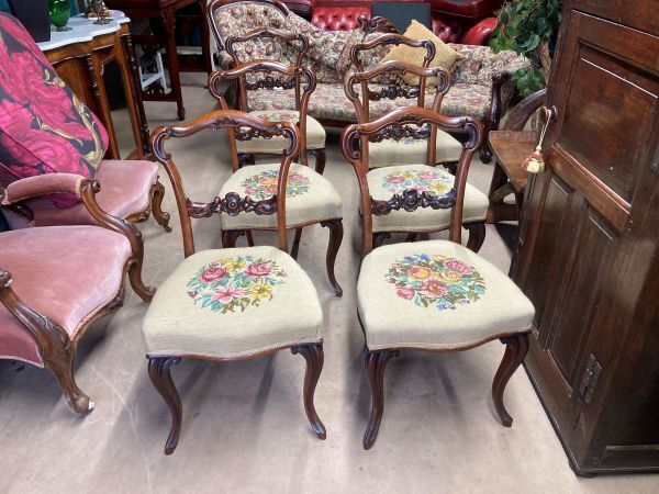A Fine Set Of 6 Victorian Rosewood Dining Chairs photo buy