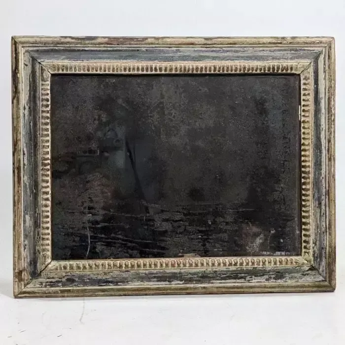 18th Century Wooden Mirror With Mercury Glass