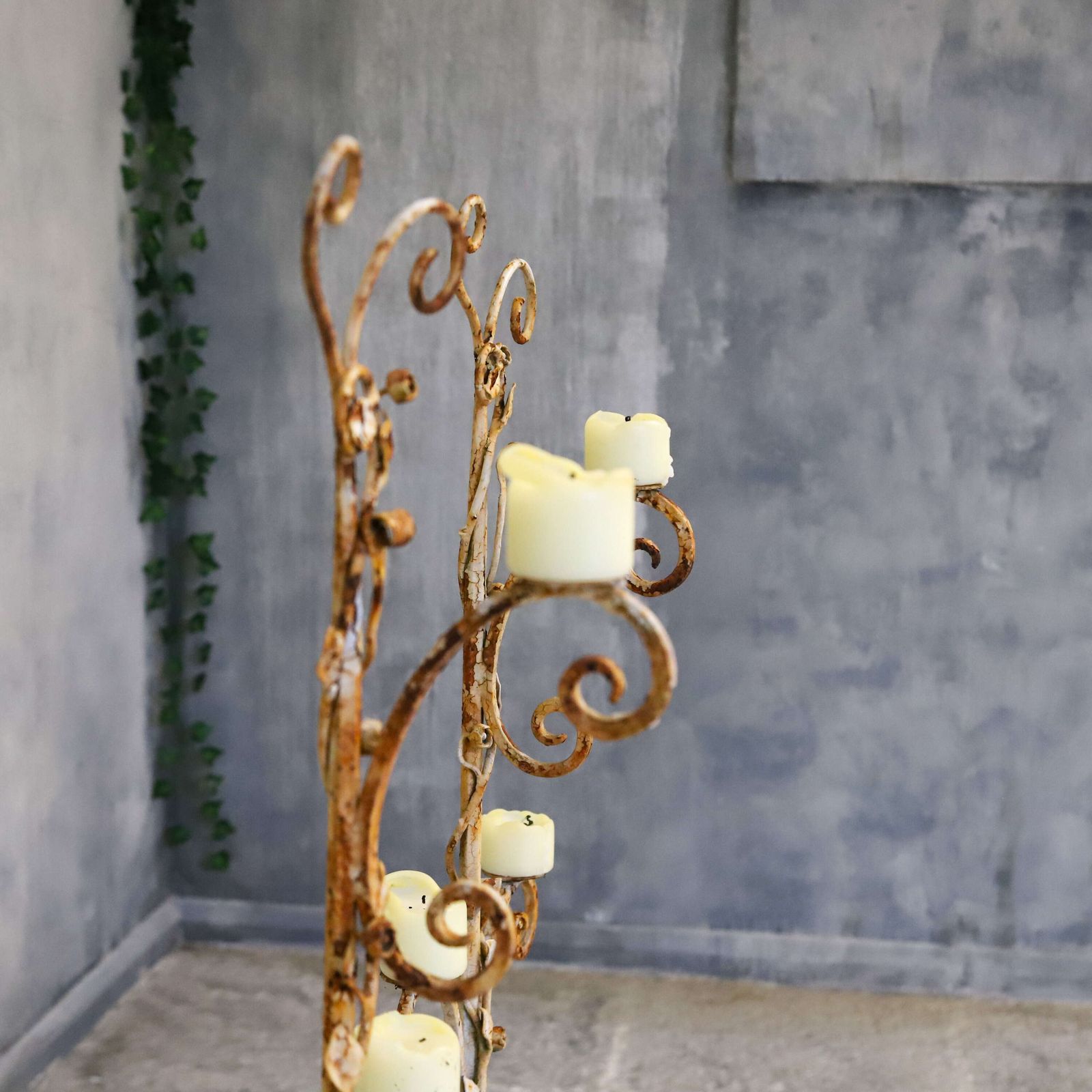 Pair Of Decorative French Metal Candelabra photo vintage