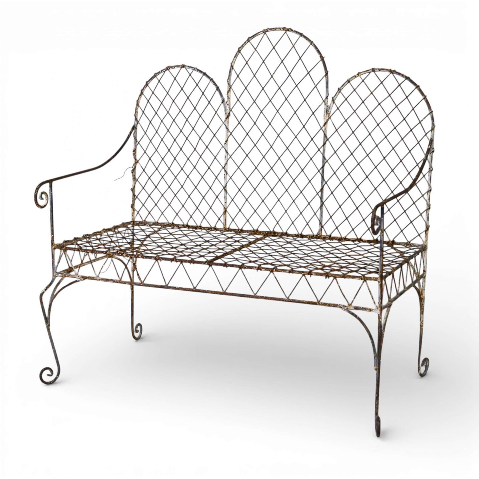 French Gothic‑Influenced Metal Garden Bench