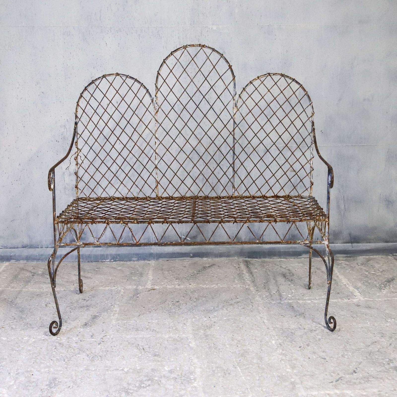 French Gothic‑Influenced Metal Garden Bench photo furniture
