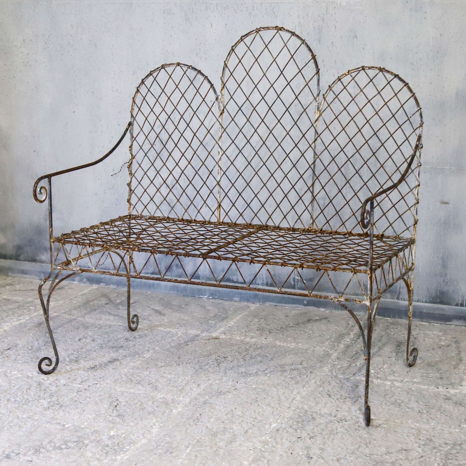 French Gothic‑Influenced Metal Garden Bench photo Garden Furniture