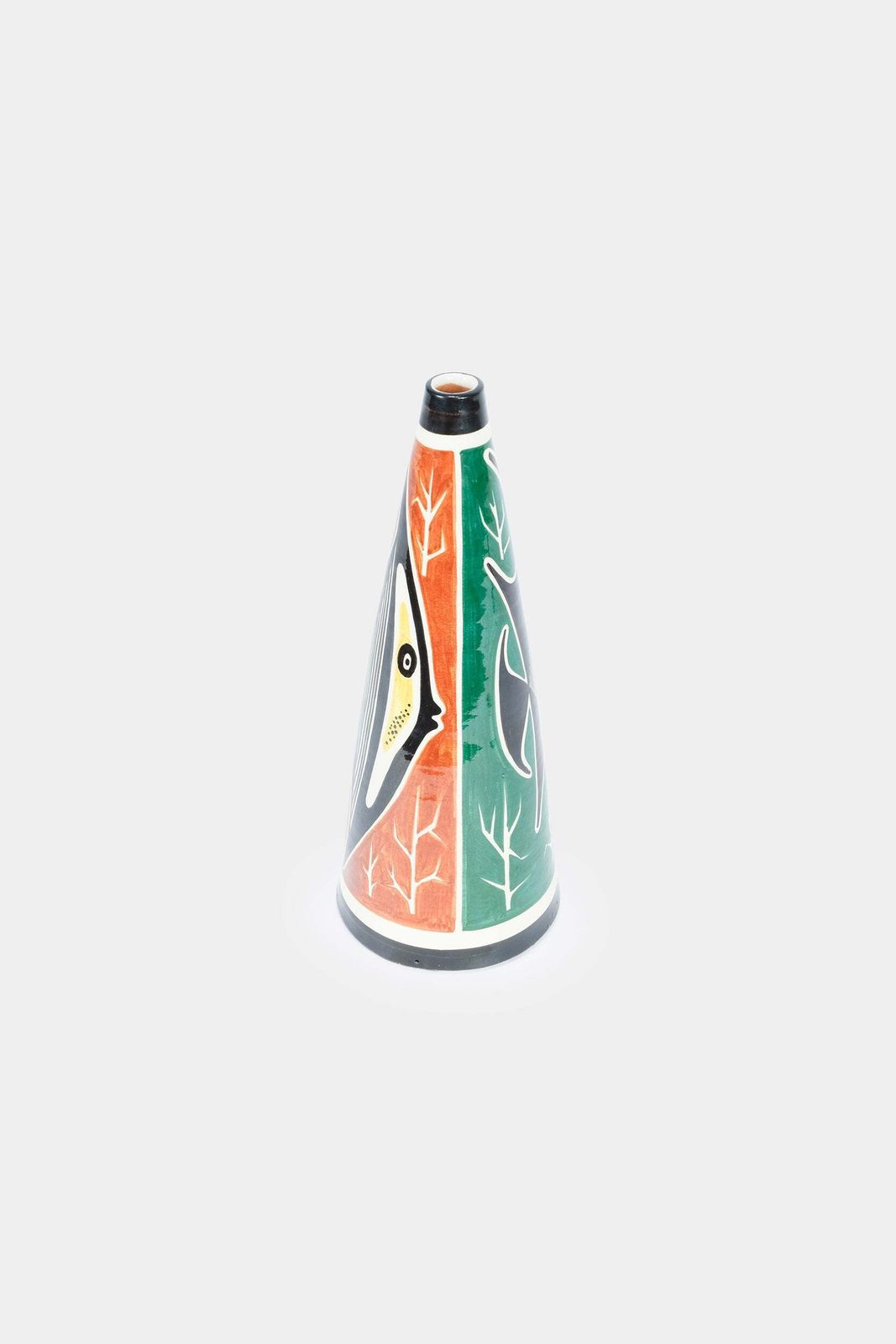 Ceramic Vase With Fish, Signed, 50s photo for sale