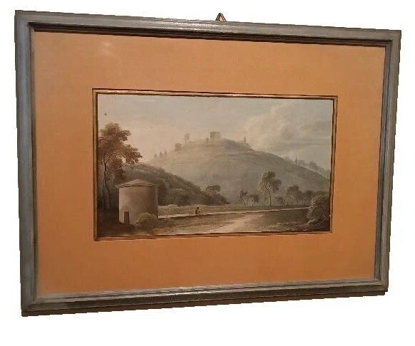 Six Early 19th Century Watercolors On Paper – Landscapes With Aqueduct And Bridge photo furniture