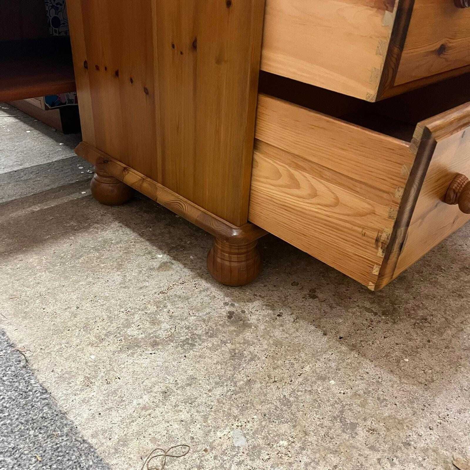 Furniture Pine Chest Of 5 Drawers Knob Handles Ball Feet Gallery photo