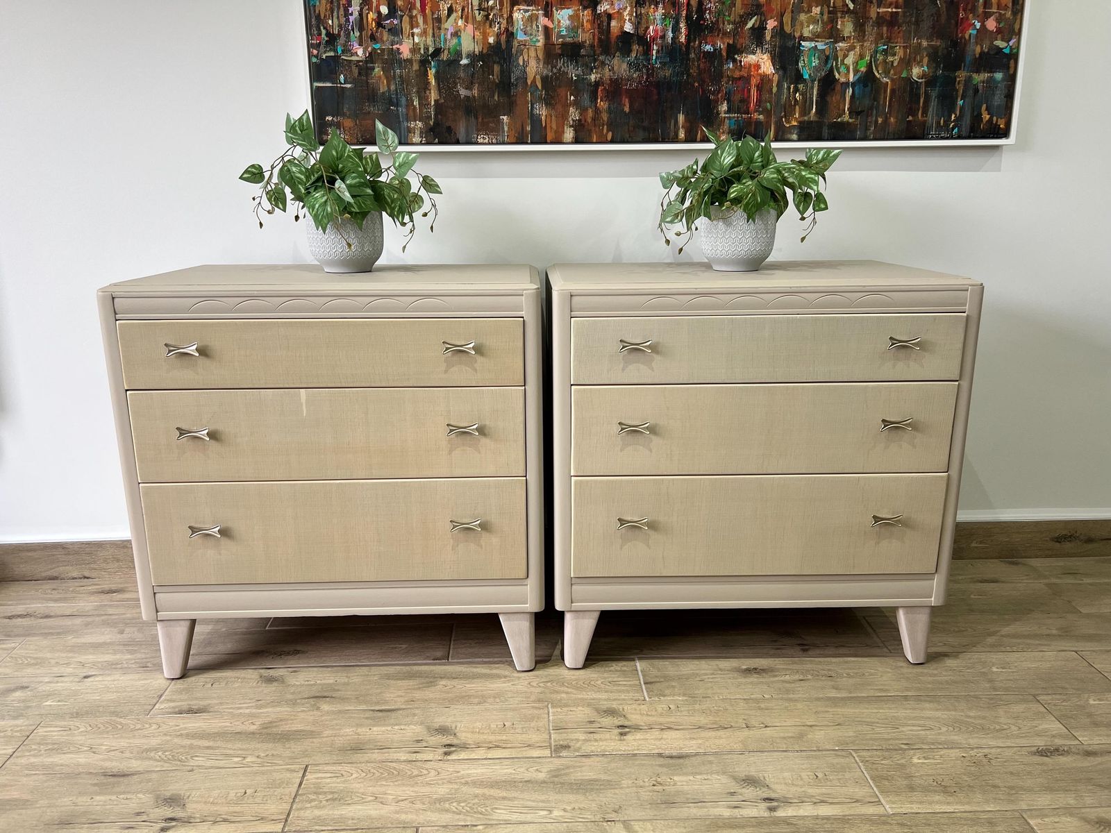 Pair Of Mid Century Lebus Chest Of Drawers, Bedside Cabinets