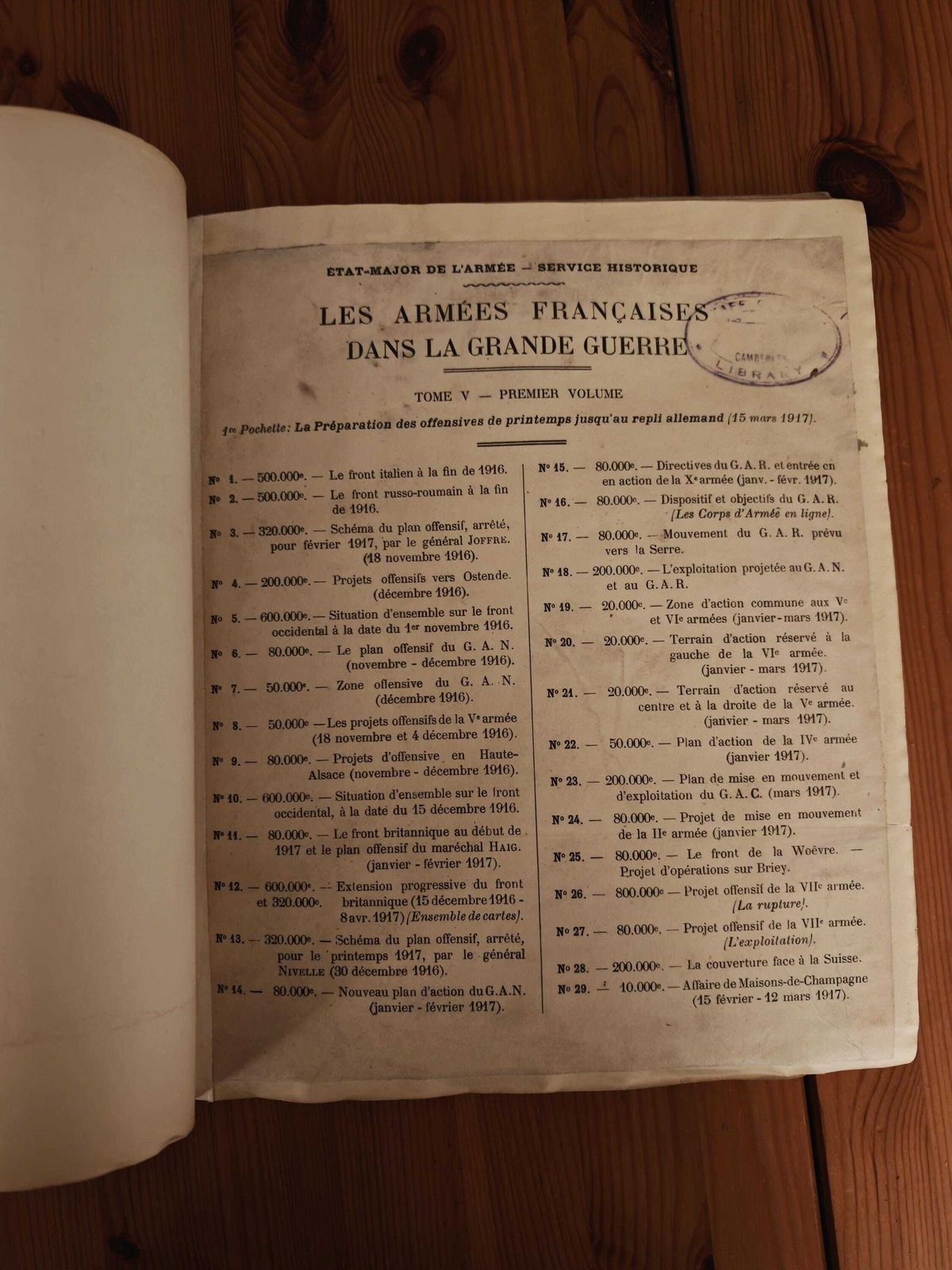 photo vinterior Antique "Les Armees Francaises Dans La Grande Guerre"   Tome V, Volume II, Entire Set   Gd To Vg Con   20s/30s   "Change In North And Northeast"