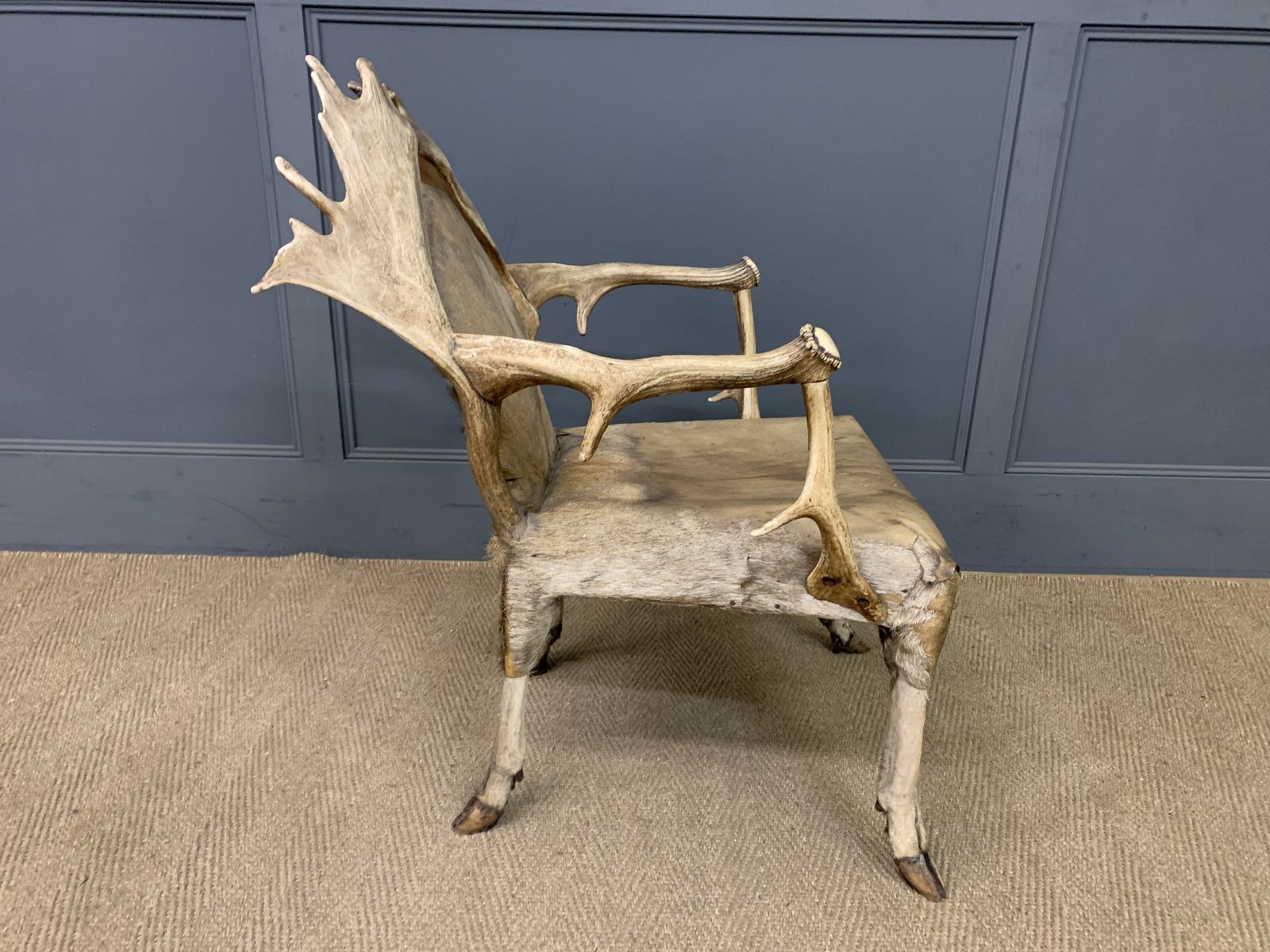 19th Century Stags Antler Armchair photo vintage