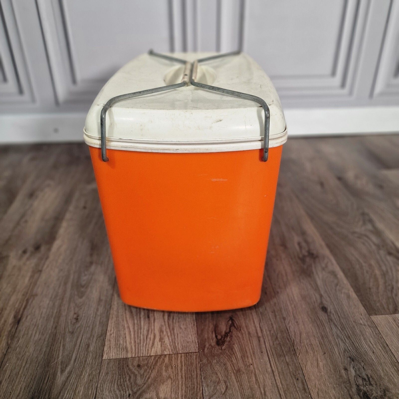 Vintage Cool Box Orange Retro Beach Prop Classic Car Beetle Vw Camper Van photo Home Decor
