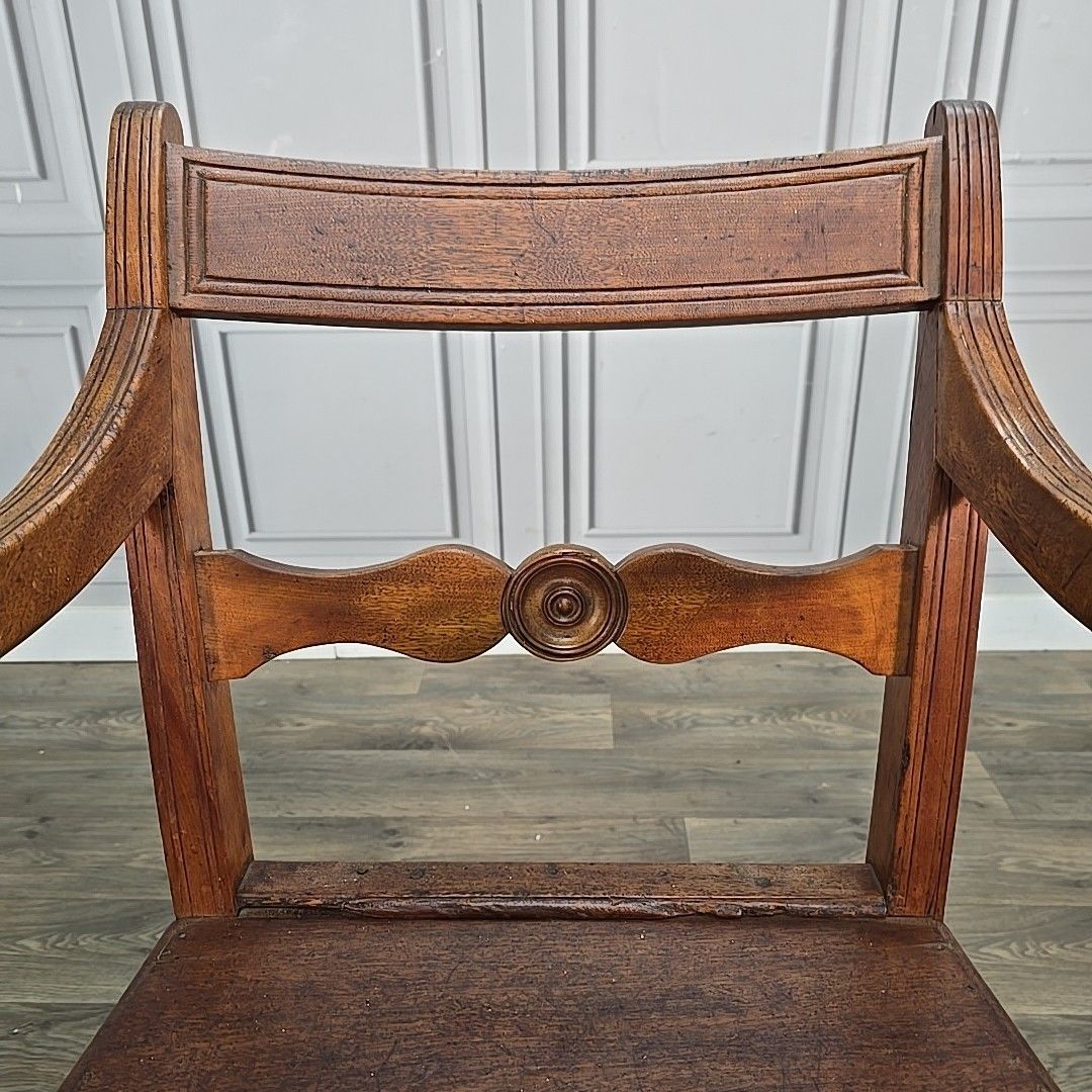 Antique Oak Armchair Desk Chair – Turned Solid Wood – Georgian Regency Country photo buy