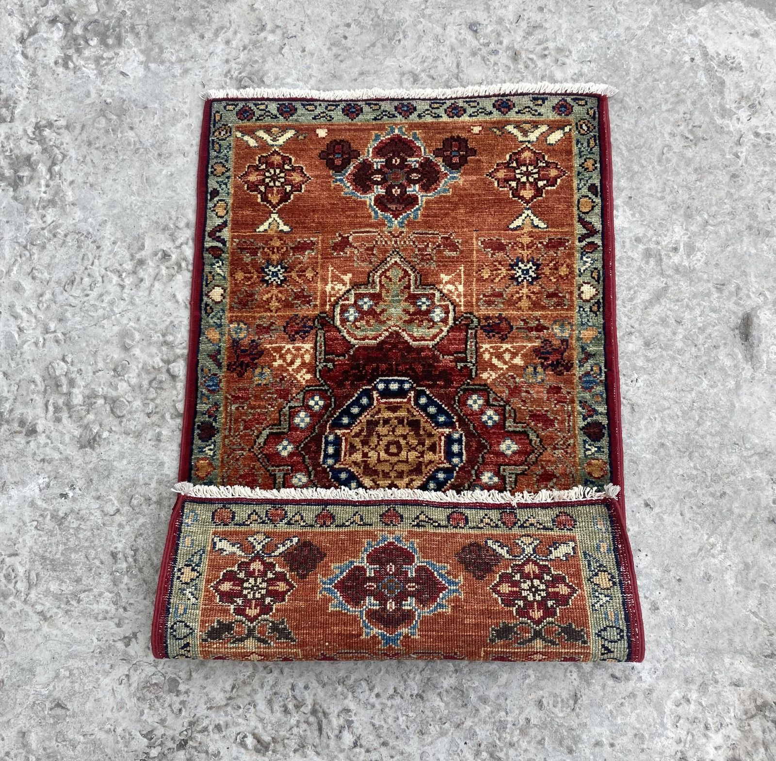 photo for sale 2x3 Rust Afghan Mamluk Hand Knotted Oriental Rug