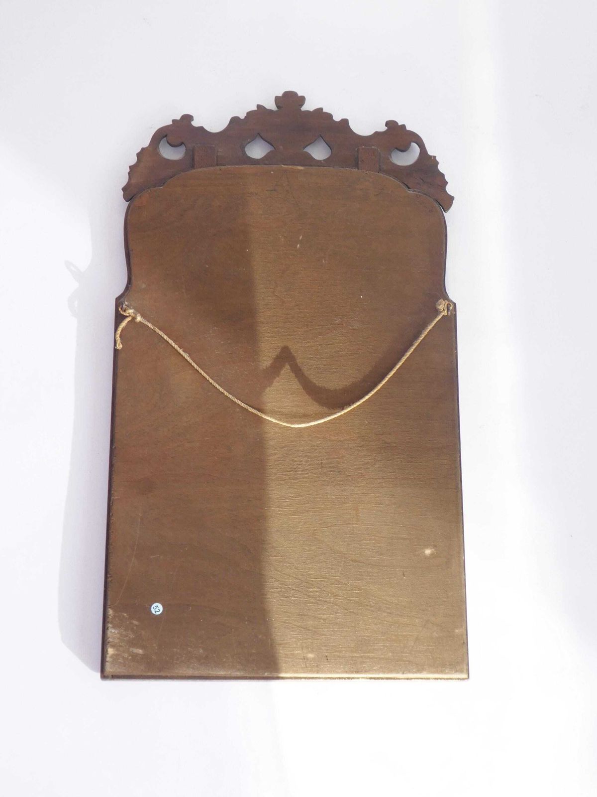photo furniture Antique Early 19th Century Scalloped Wall Mirror, Floral Carved Ornament, Dutch Farmhouse