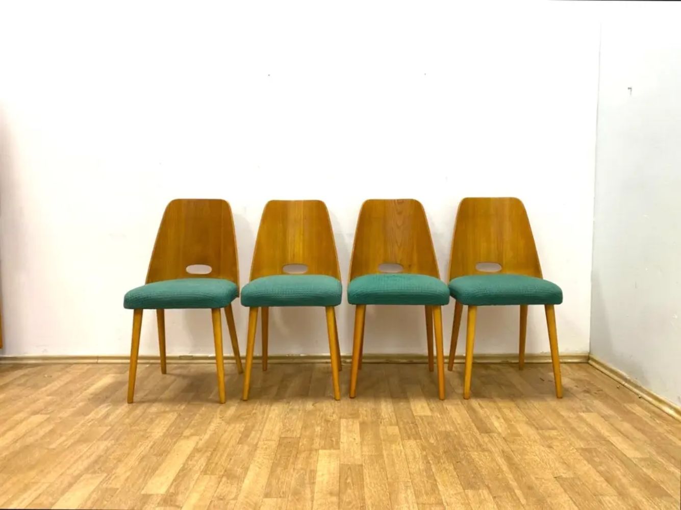 Set Of 4 Retro Chairs, Brussels Style, 1964, Czechoslovakia photo 720.0