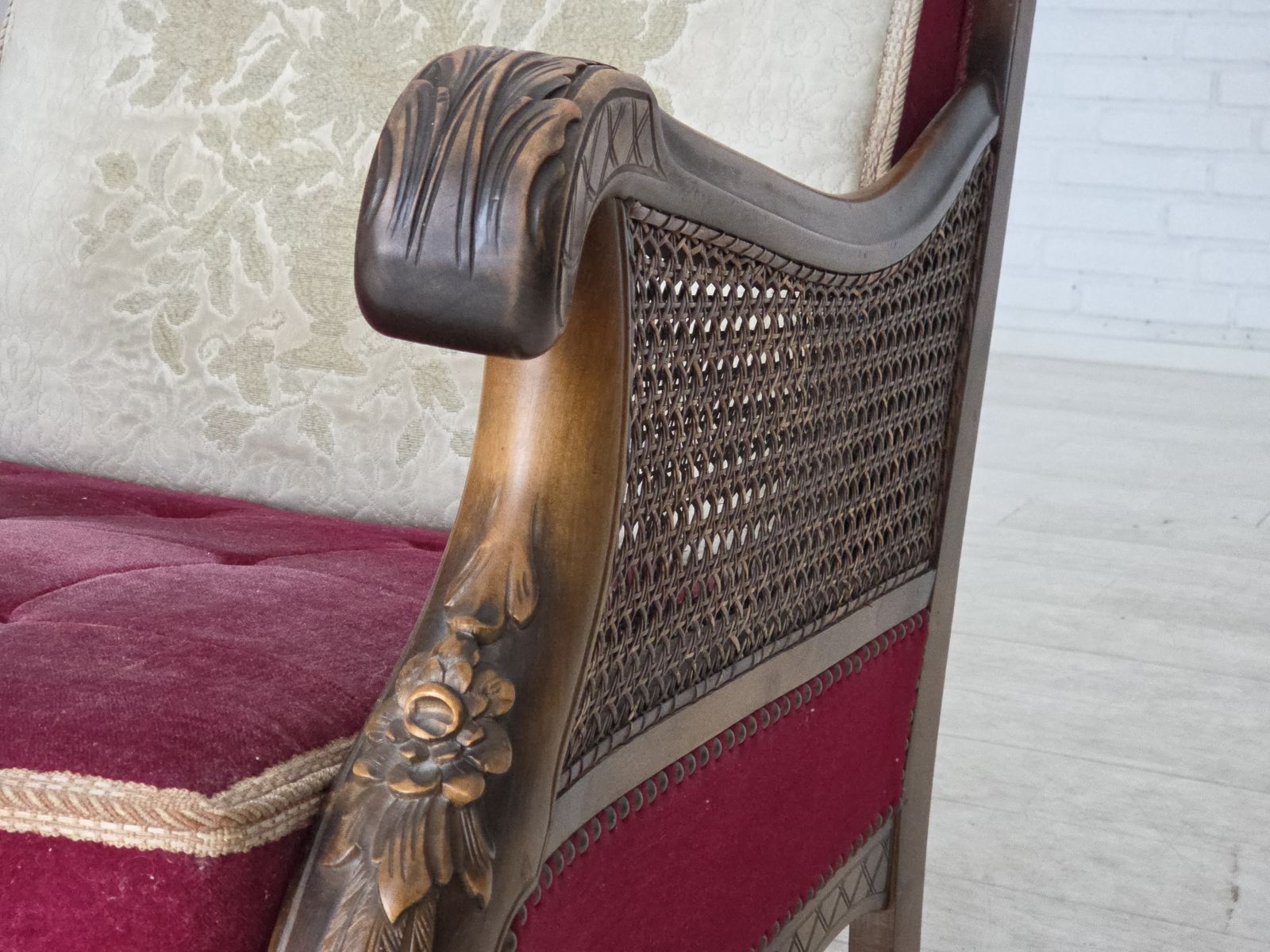 photo furniture 1930s, Danish Armchair, Furniture Velour, Ash Wood.