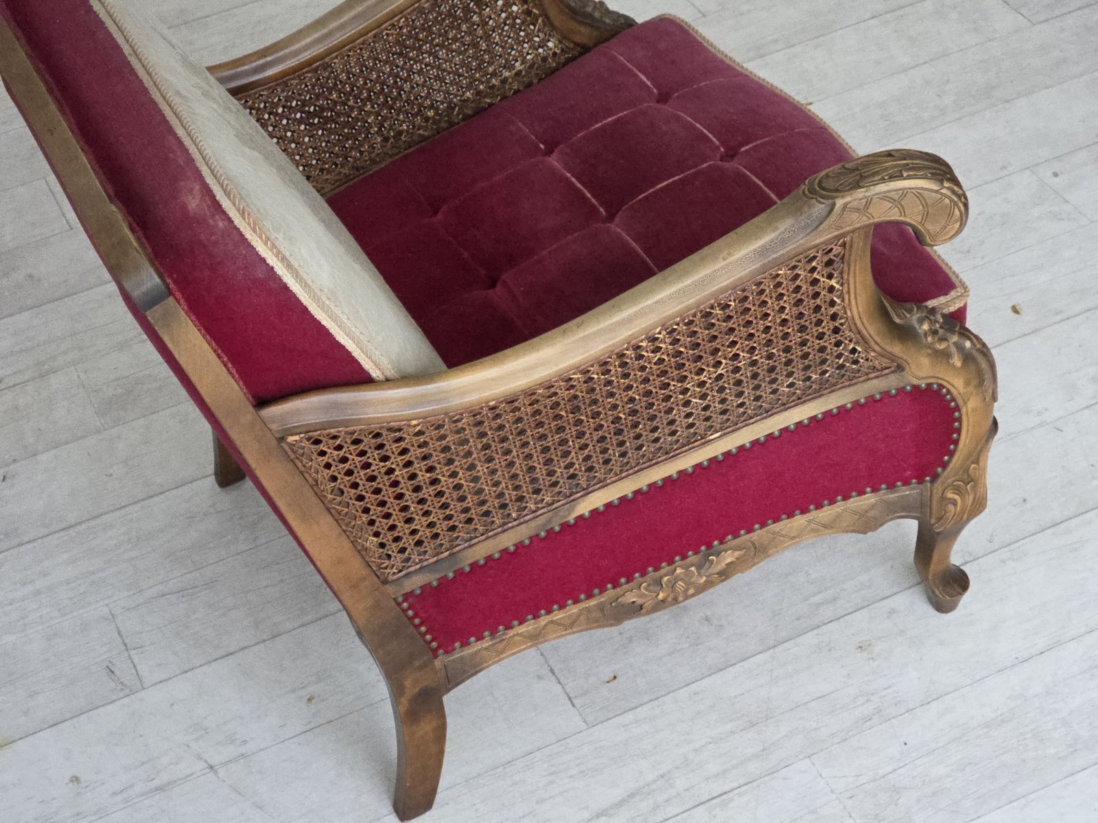 1270.0 1930s, Danish Armchair, Furniture Velour, Ash Wood. photo