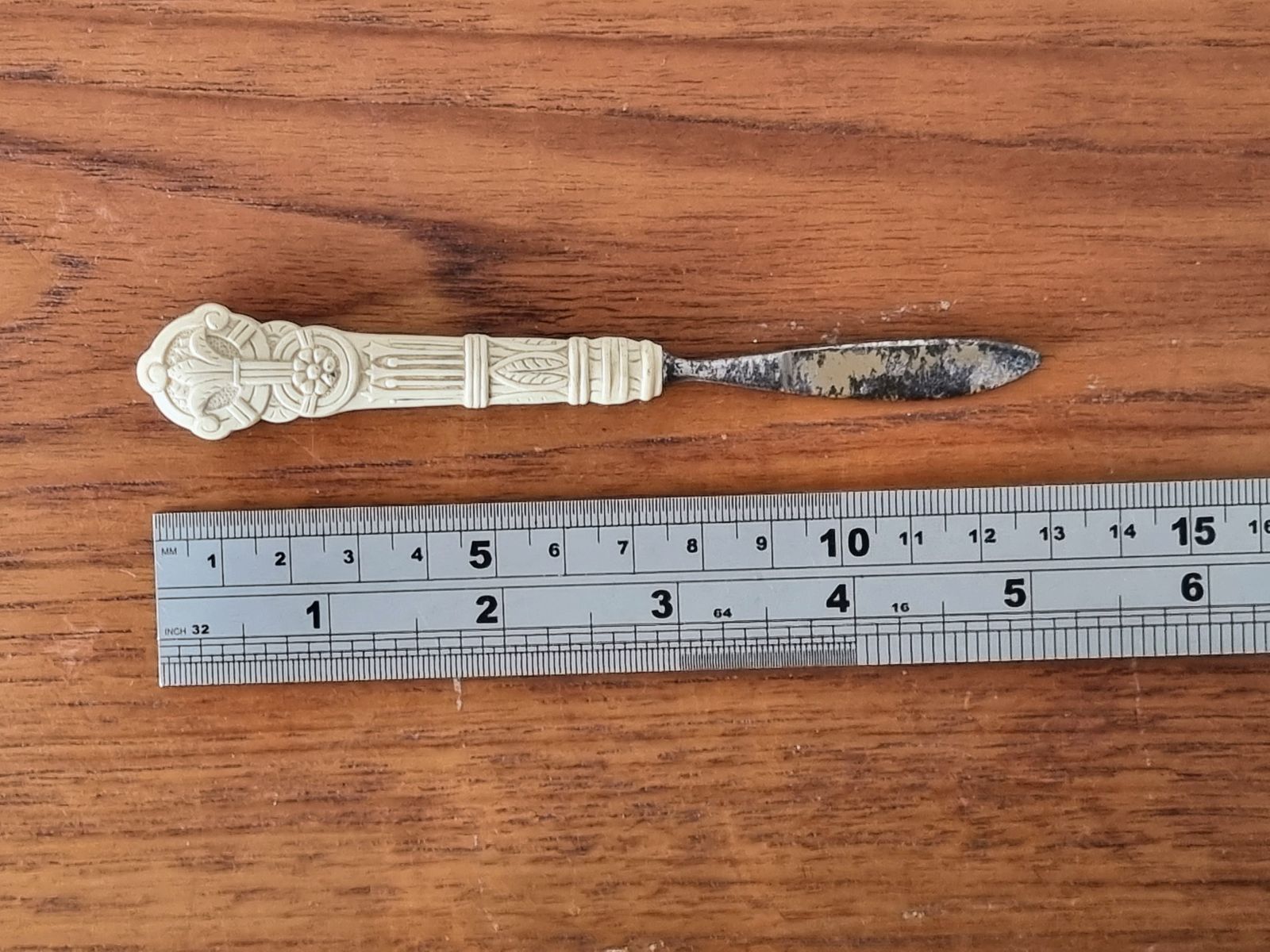 Antique Celluloid Paper Knife, Early Plastic Letter Opener, 1900s Desk, Rare Handle photo Home Decor