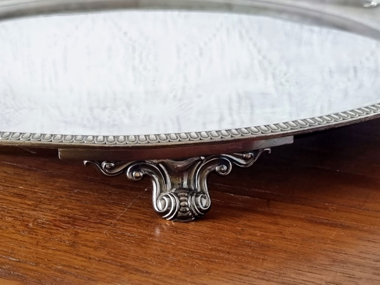 Large Heavy Antique Silver Plated Footed Salver, Z Barraclough And Sons Leeds, English Serving Tray 1890s photo Home Decor