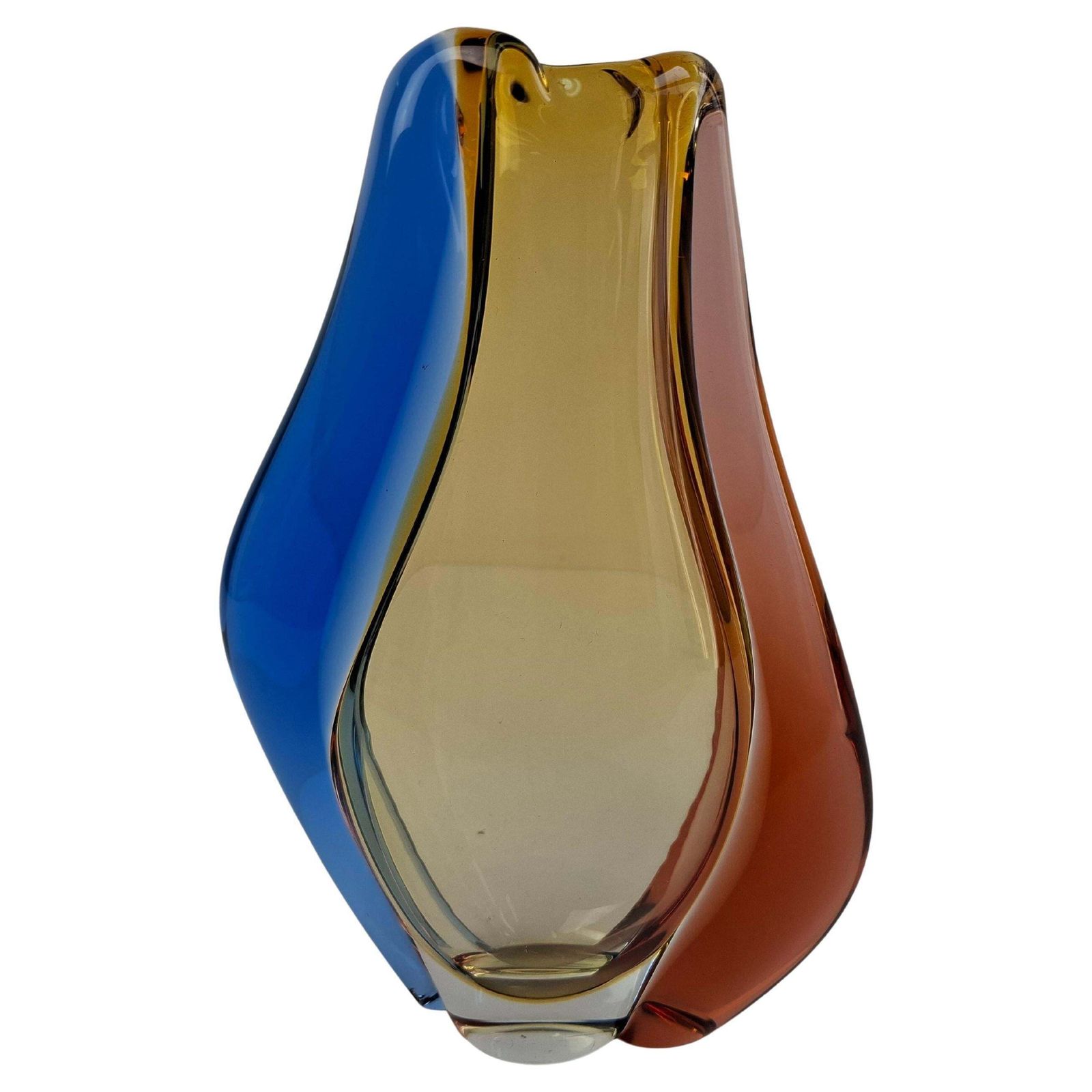 Tsjechische Kunstglazen Vaas Van Hana Machovská, Mstišov – Mid Century Modern, Jaren 1960