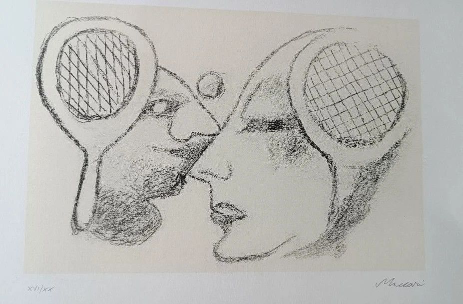 2 Lithographs Numbered And Signed Mino Maccari With Stamp Angels Lucca 5 photo for sale