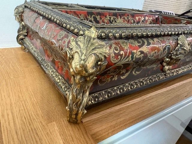photo vinterior Boulle Tortoiseshell & Inlaid Brass Desk Stand/Inkwell   Napoleon III