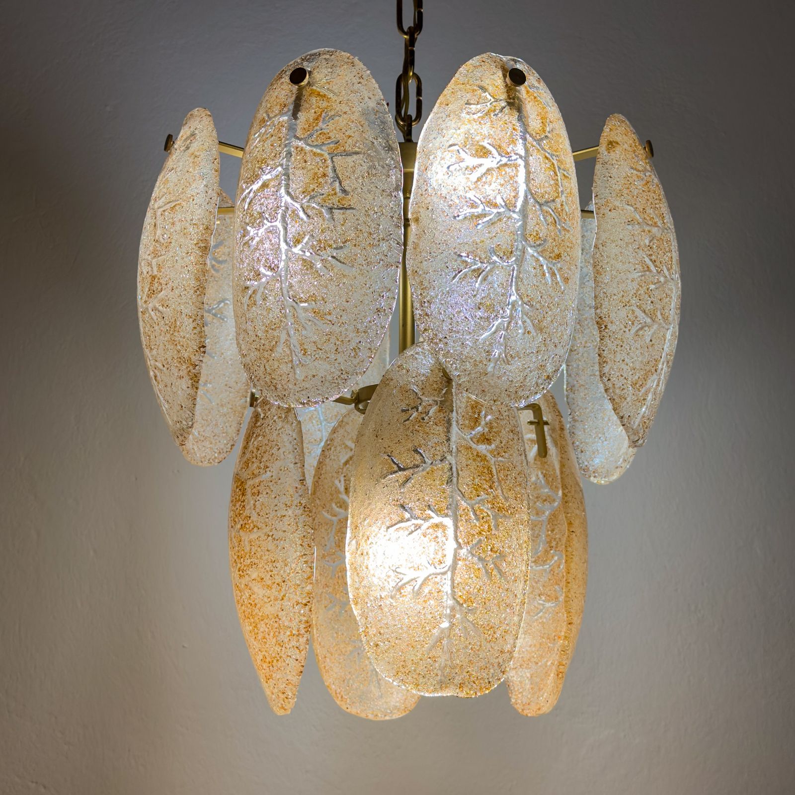 Original Cascade Murano Glass Chandelier, Italy 1980s photo Lighting