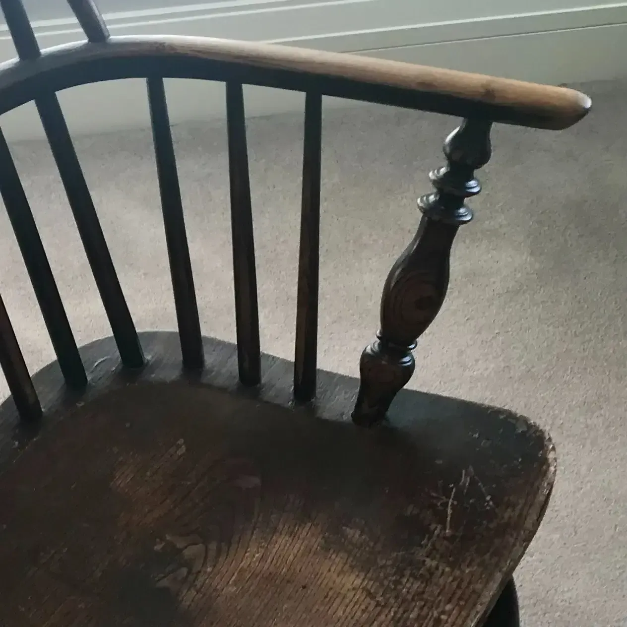 Antique Windsor Chair With Crinoline Stretcher photo furniture