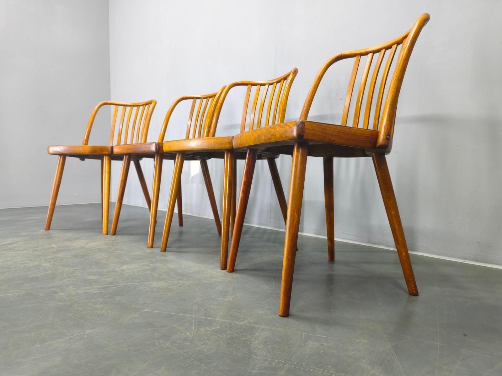 Antonin Suman For Ton Dining Chairs, 1960s, Set Of Four photo buy
