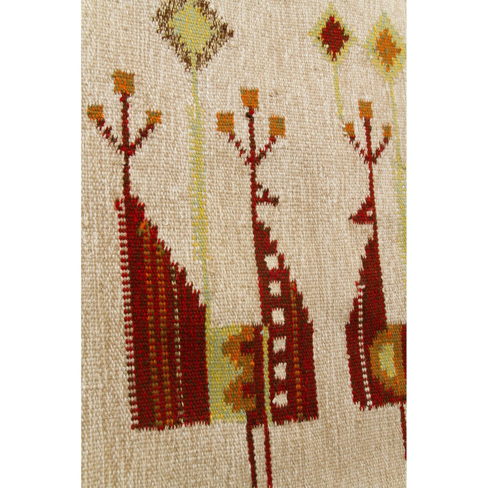 Mid Century 1970s Handwoven Wool Wall Hanging W Stylized Peacocks, By Eva Nemeth photo furniture