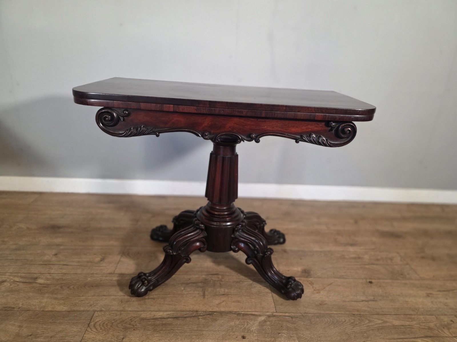 Antique Early Victorian Rosewood Tea Table 1850s
