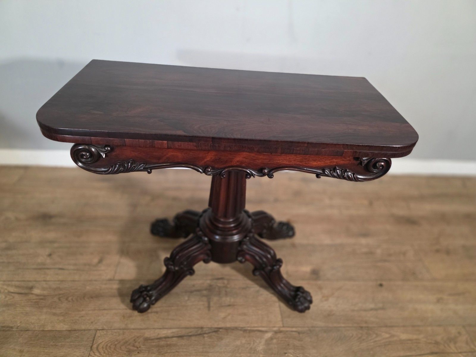Antique Early Victorian Rosewood Tea Table 1850s photo for sale