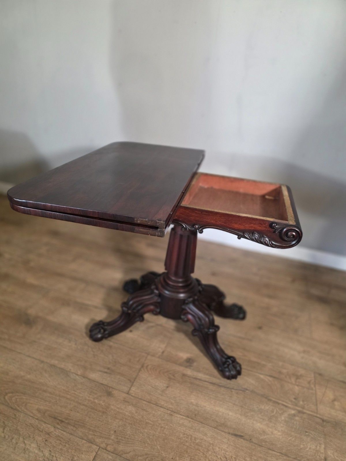 photo buy Antique Early Victorian Rosewood Tea Table 1850s