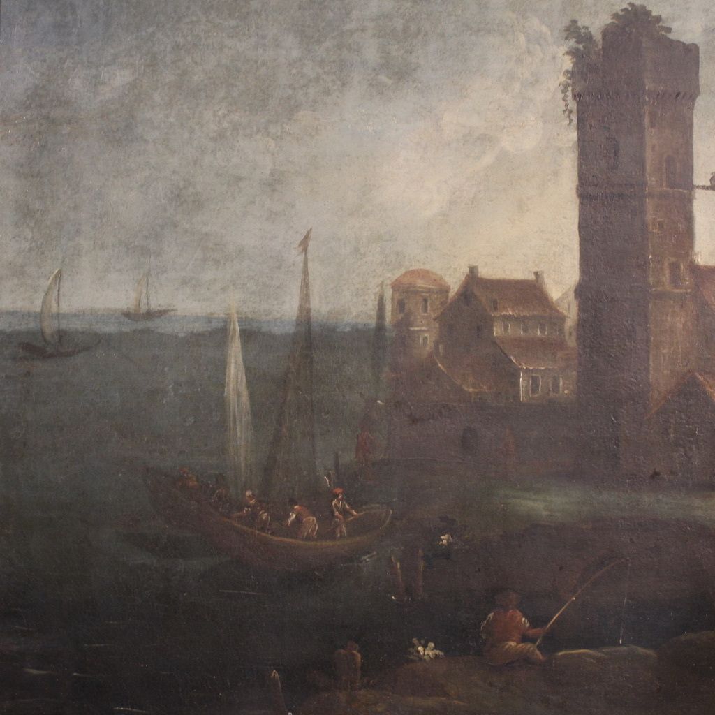 Antique 18th Century French Seascape Painting photo buy