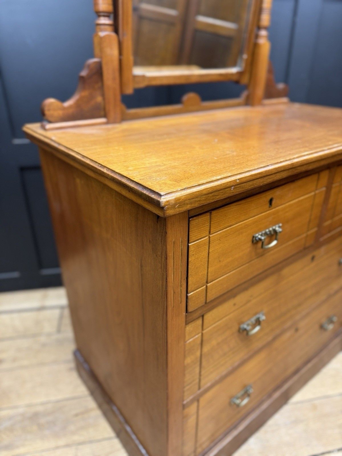 Furniture Antique Walnut Chest Of Drawers By Maple & Co \ Edwardian Dressing Table photo
