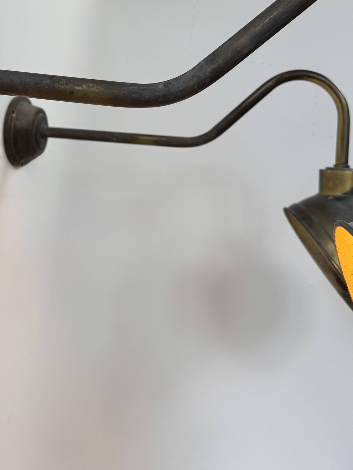 Pair Of Xl Patinated Brass Wall Lights, France, 1970 photo buy