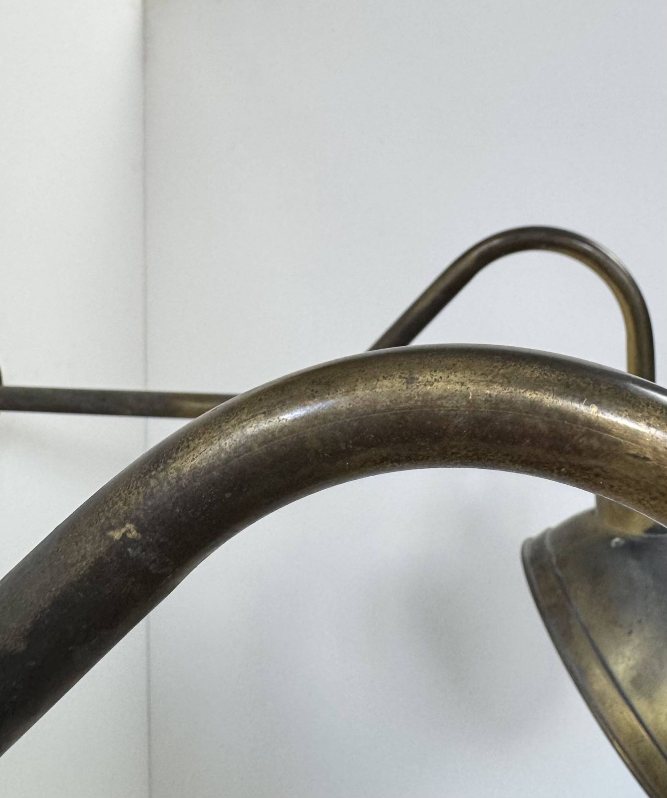 photo furniture Pair Of Xl Patinated Brass Wall Lights, France, 1970