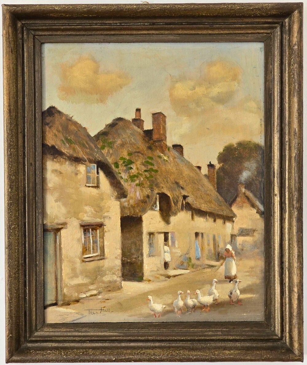 Fred Hall (1860 1948) – Tilshead, Wiltshire Painting. photo furniture