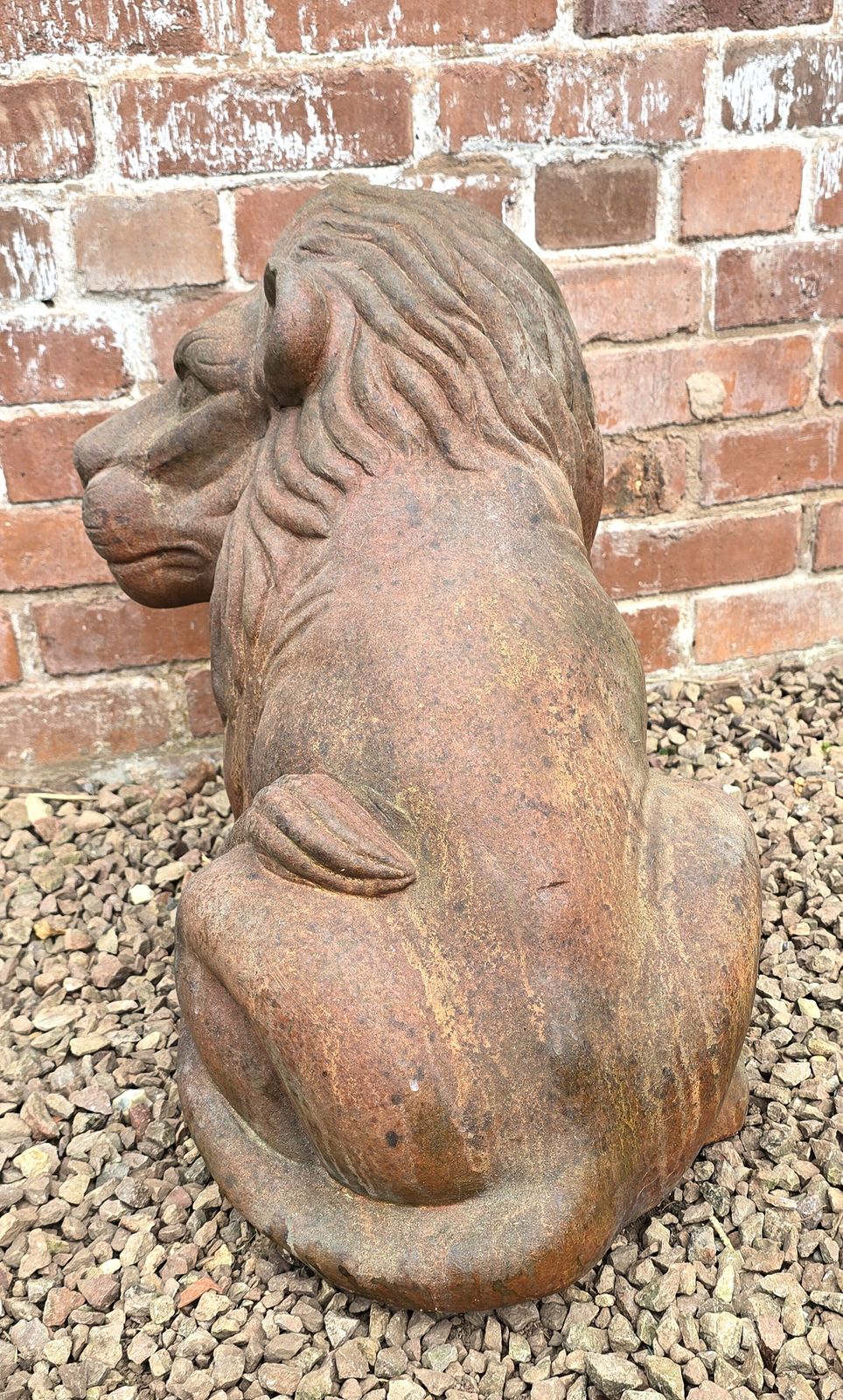 photo vinterior Italian Hand Sculpted Pair Of Large Terracotta Lions, Circa 1910