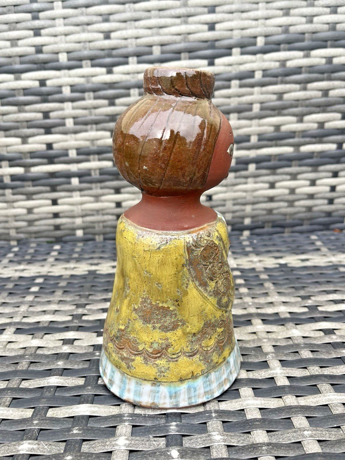 Mid Century 60's Studio Pottery Scandi Folk Girl Twig Bud Vase Swedish French photo Home Decor