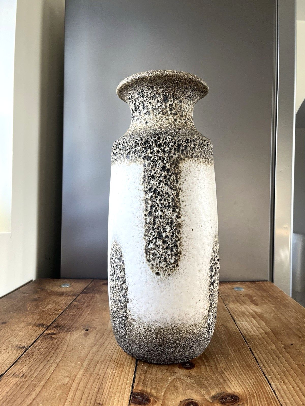 Mid Century 60's Scheurich West German Fat Lava Pottery Floor Vase Stick Stand photo for sale