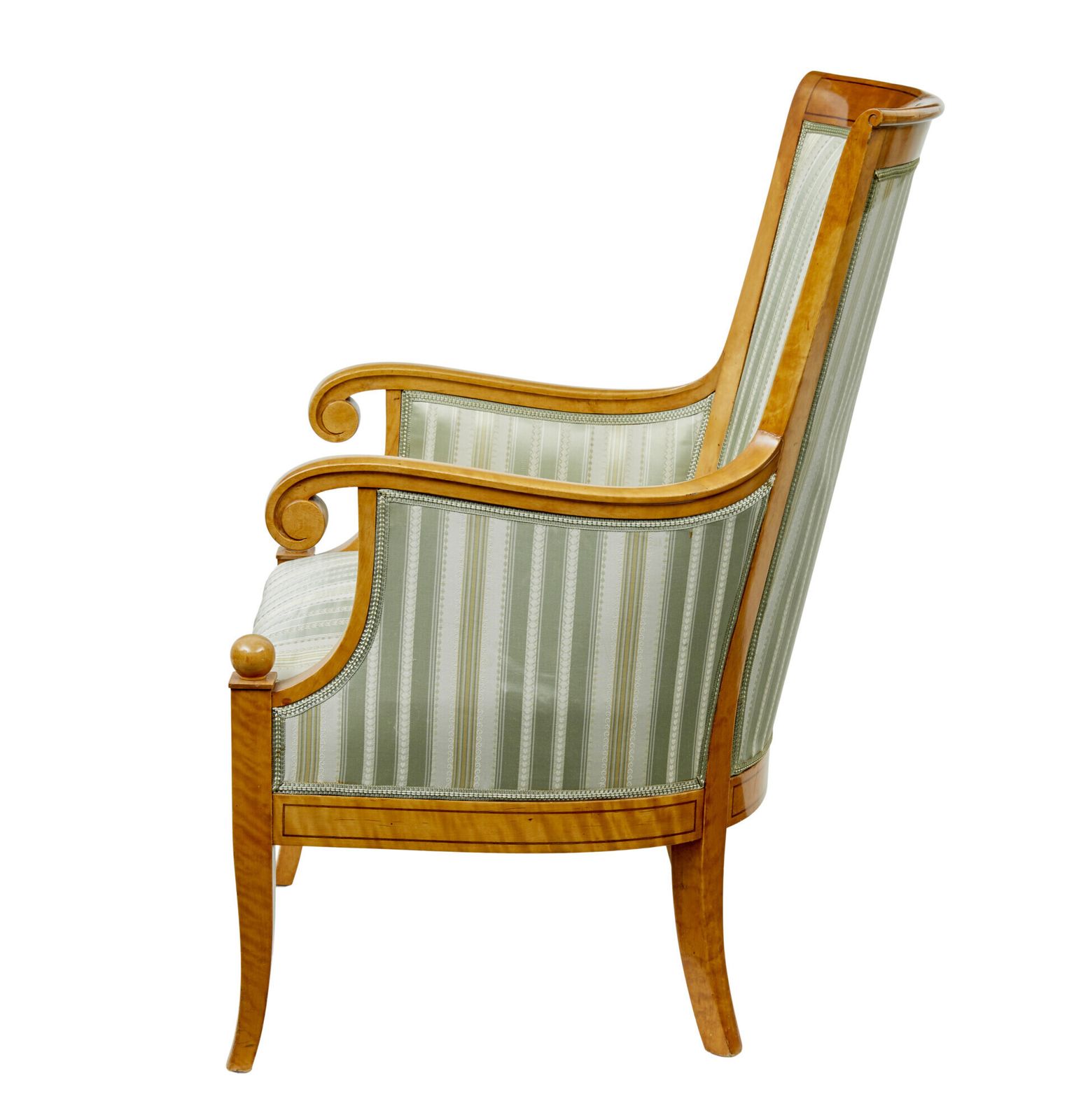 Early 20th Century Set Of 4 Karl Johan Influenced Birch Armchairs photo vintage