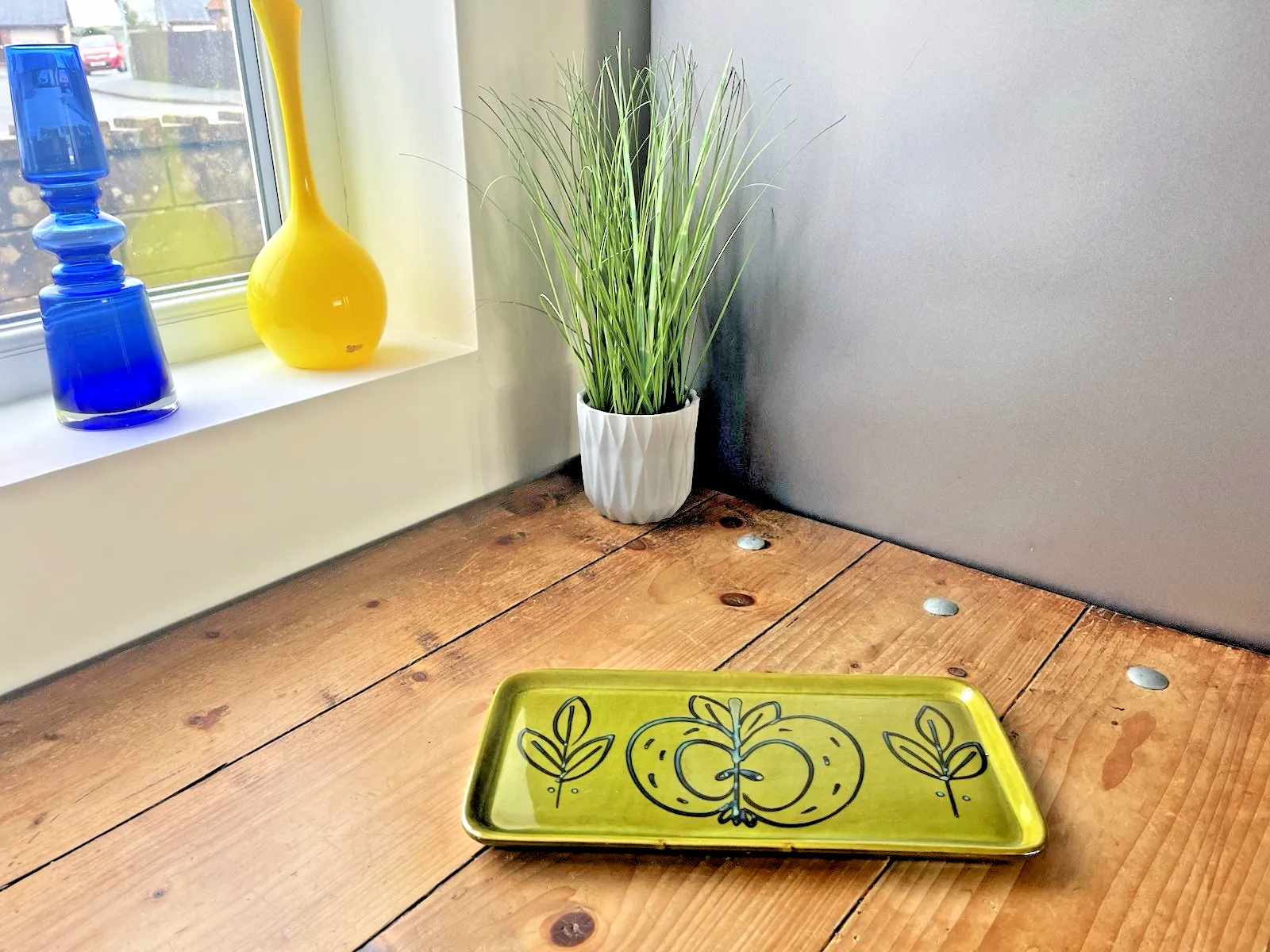 photo for sale Mid Century Danish Illums Bolighus Stylised Apple Pottery Sandwich Plate Tray