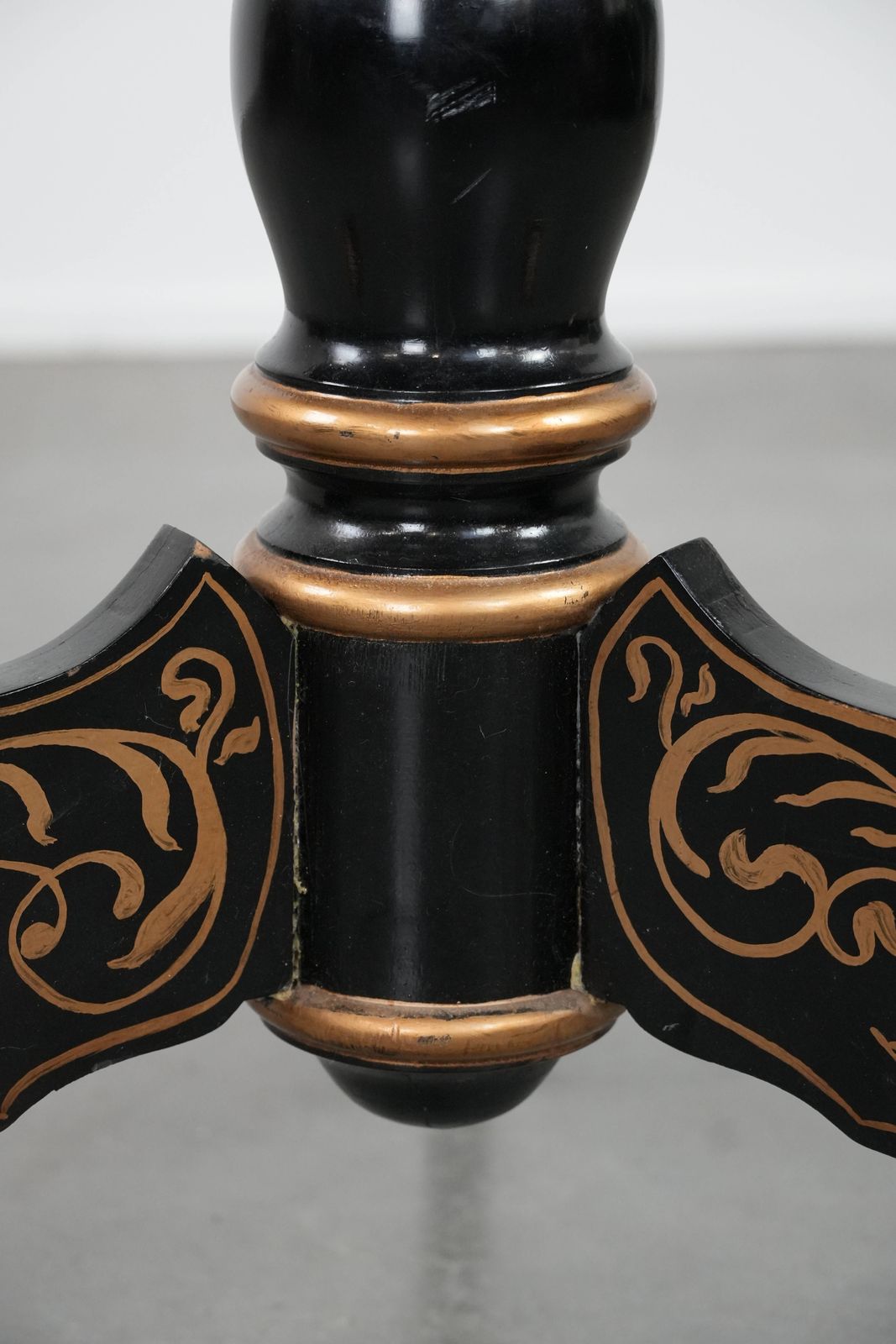 Furniture Stunning Antique English Hand Painted Floral Tilt Top Table From The Late 19th Century. photo
