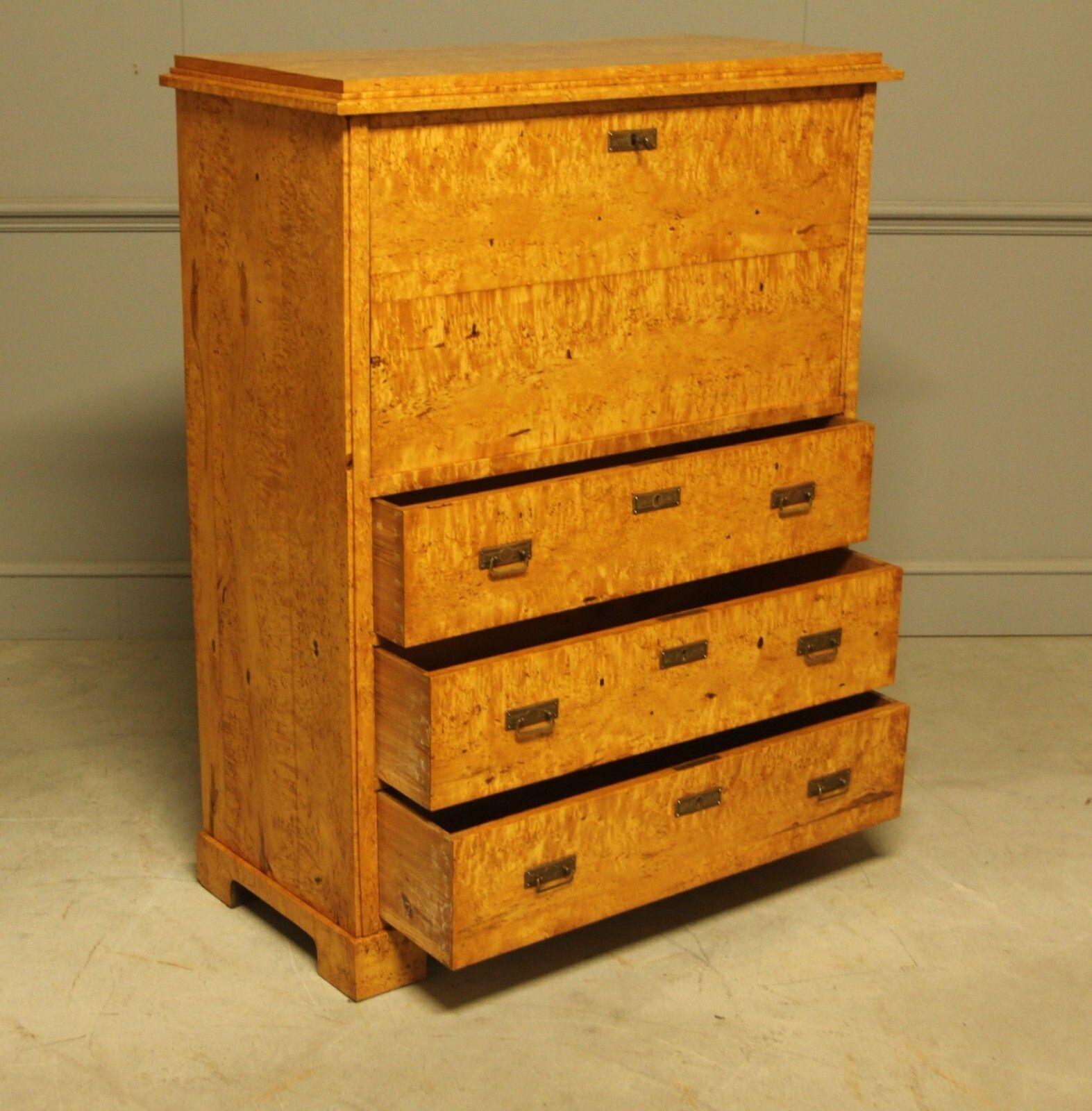 photo furniture 19th‑Century Swedish Masur Birch Secretaire